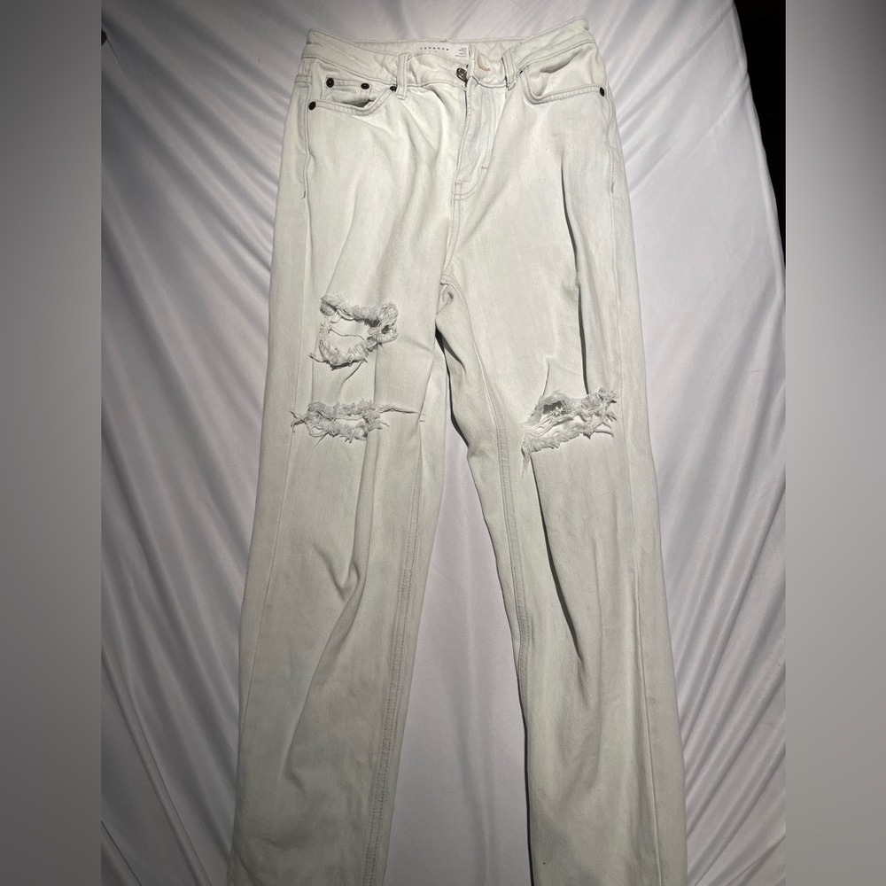 Topshop mom jeans white bleached